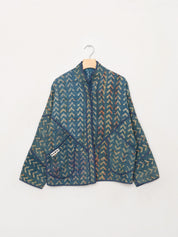 The Ladhiya Petite Quilted Indigo Kantha Jacket