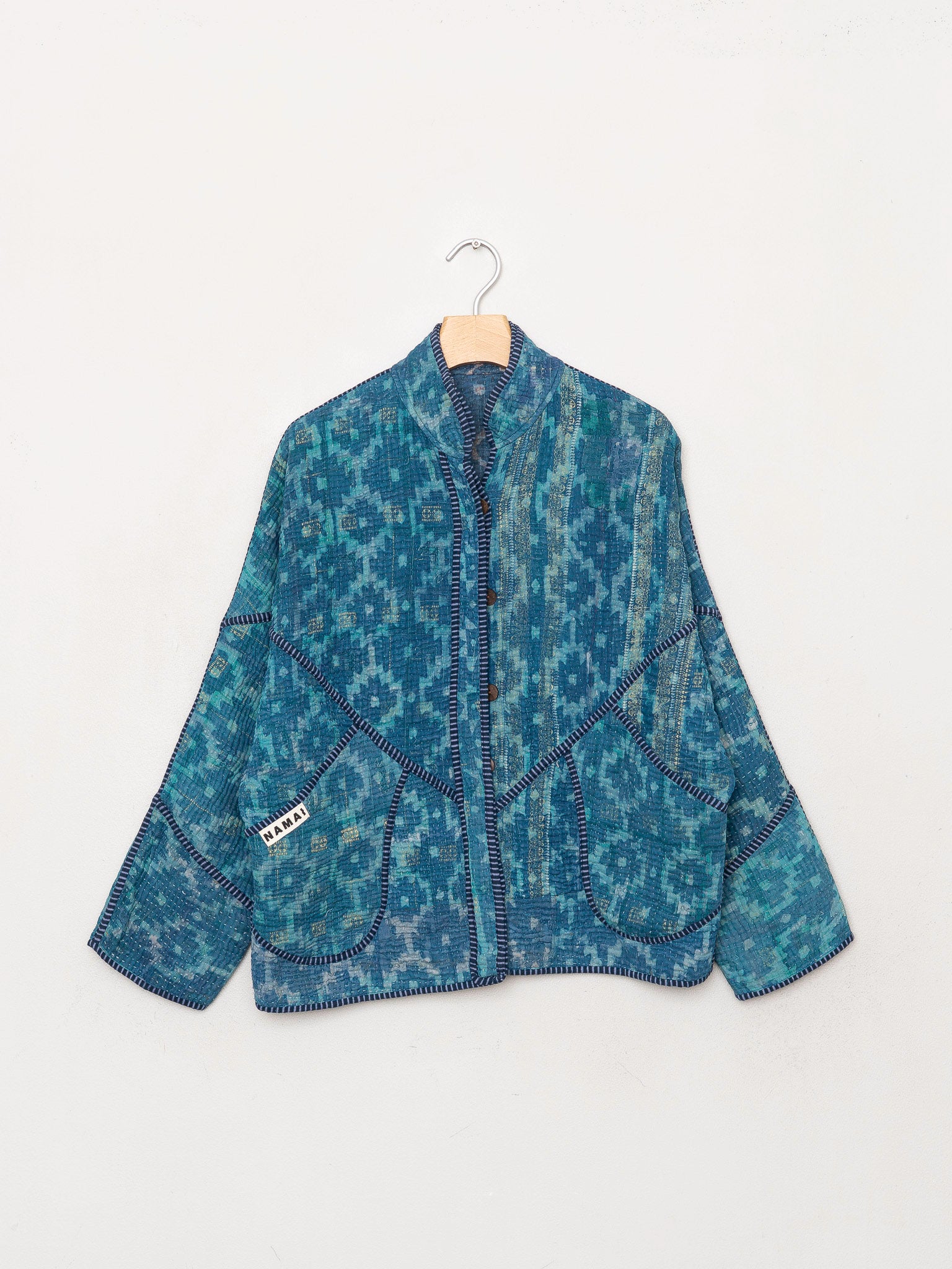 The Ladhiya Petite Quilted Indigo Kantha Jacket