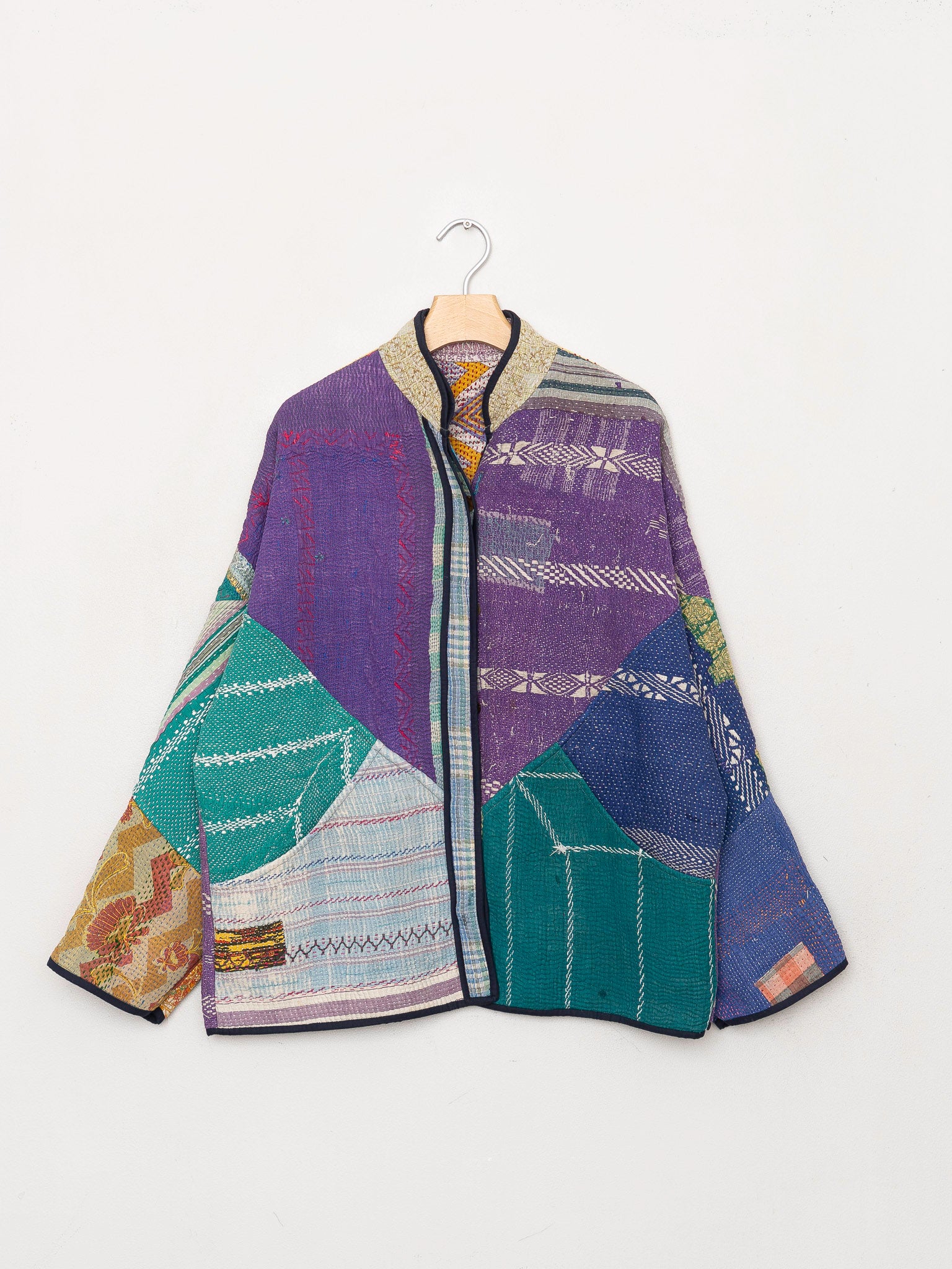 The Ladhiya Quilted Patchwork Kantha Jacket