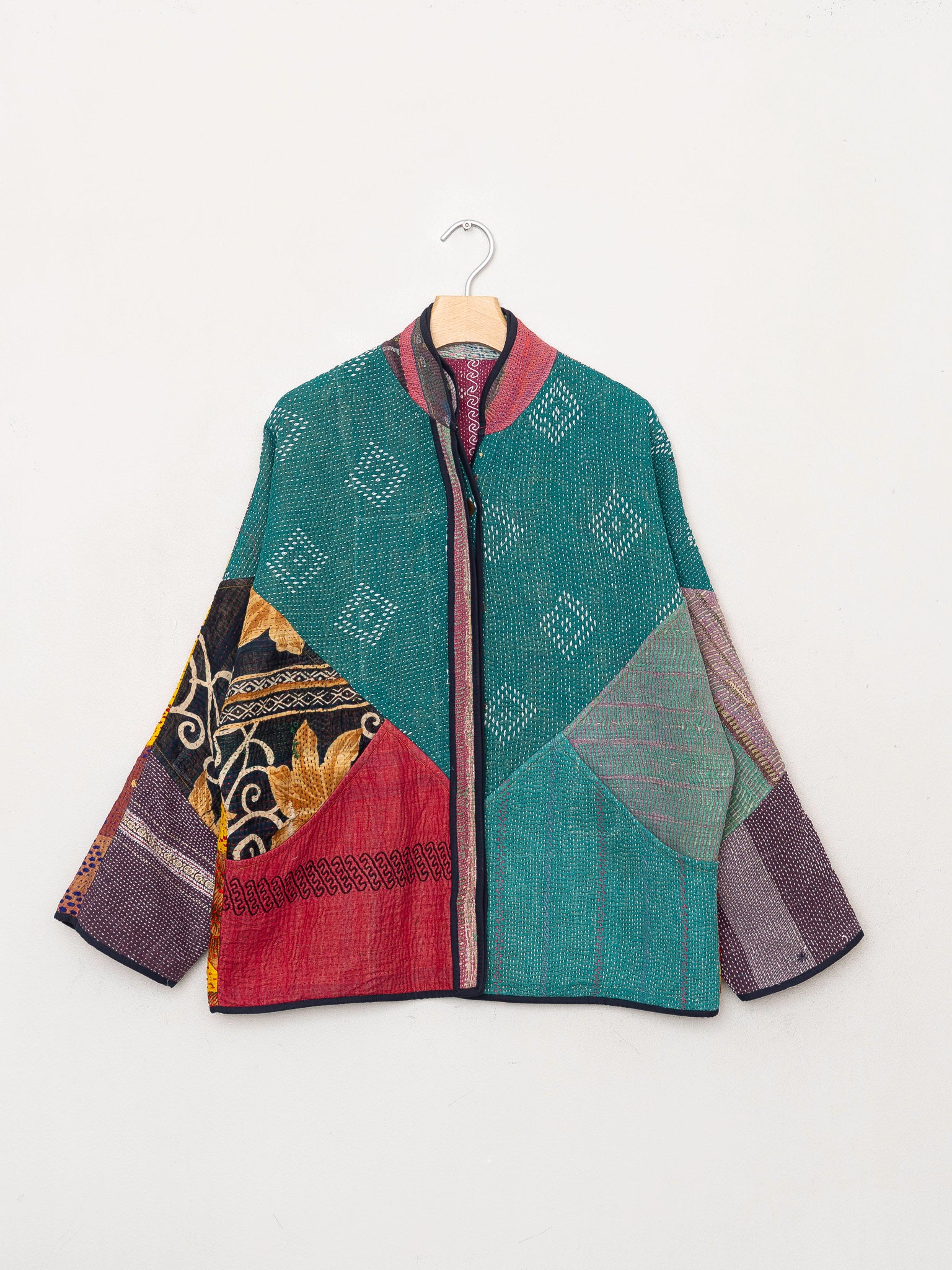 The Ladhiya Quilted Patchwork Kantha Jacket