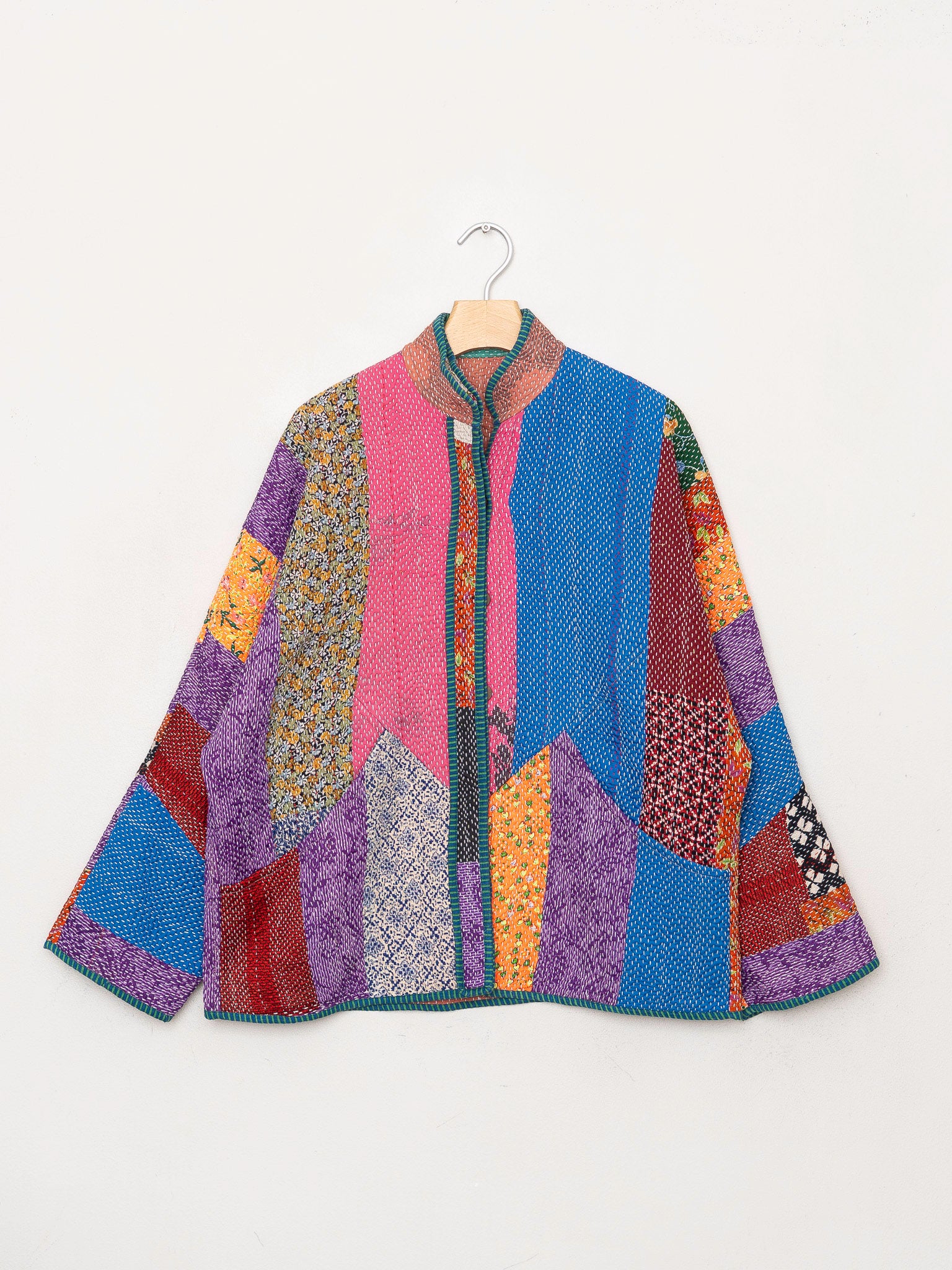 The Ladhiya Quilted Patchwork Kantha Jacket