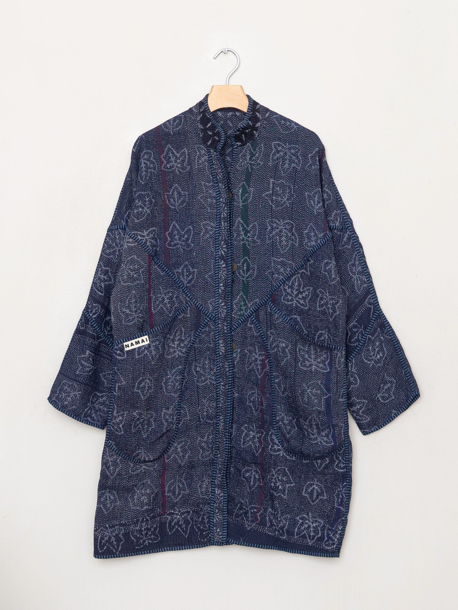 The Sai Quilted Indigo Kantha Coat