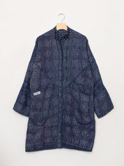 The Sai Quilted Indigo Kantha Coat
