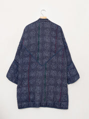 The Sai Quilted Indigo Kantha Coat