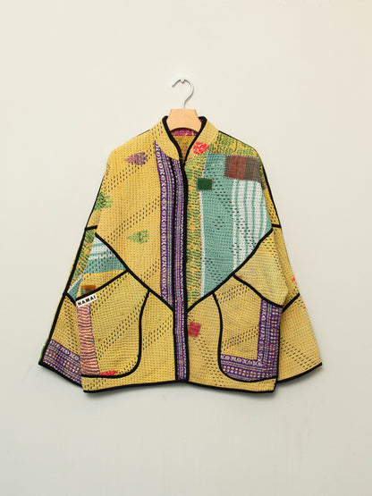 The Ladhiya Quilted Patchwork Kantha Jacket