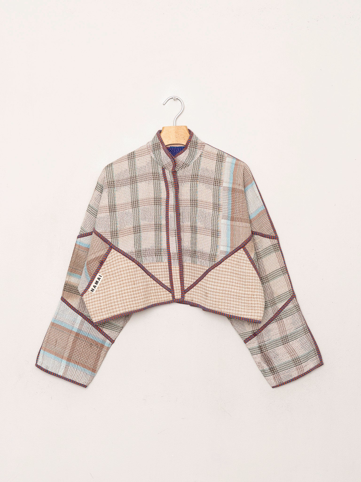 The Kaira Cropped Quilted Patchwork Kantha Jacket