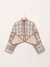 The Kaira Cropped Quilted Patchwork Kantha Jacket
