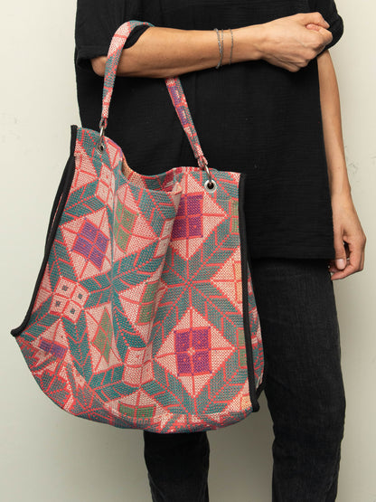 The Sakshi Cross-Stitch Quilted Shoulder Bag