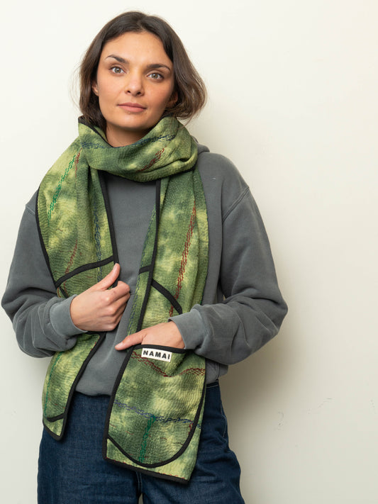 The Gopi Quilted Patchwork Kantha Pocket Scarf