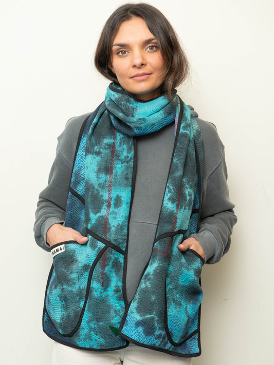 The Gopi Quilted Patchwork Kantha Pocket Scarf