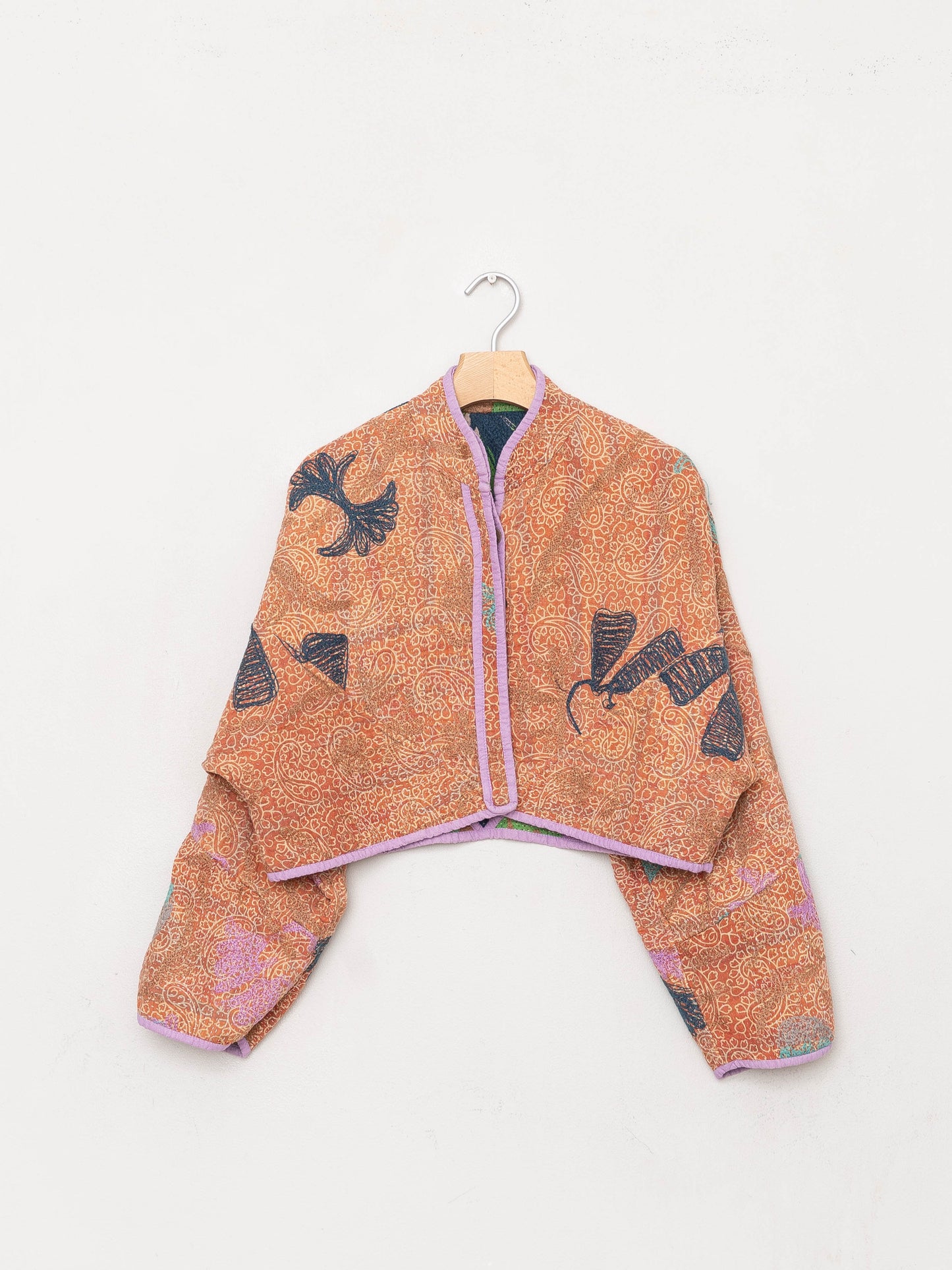 The Kaira Cropped Suzani Quilted Kantha Jacket
