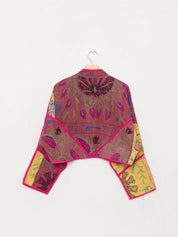 The Kaira Cropped Suzani Quilted Kantha Jacket