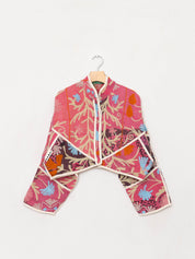 The Kaira Cropped Suzani Quilted Kantha Jacket