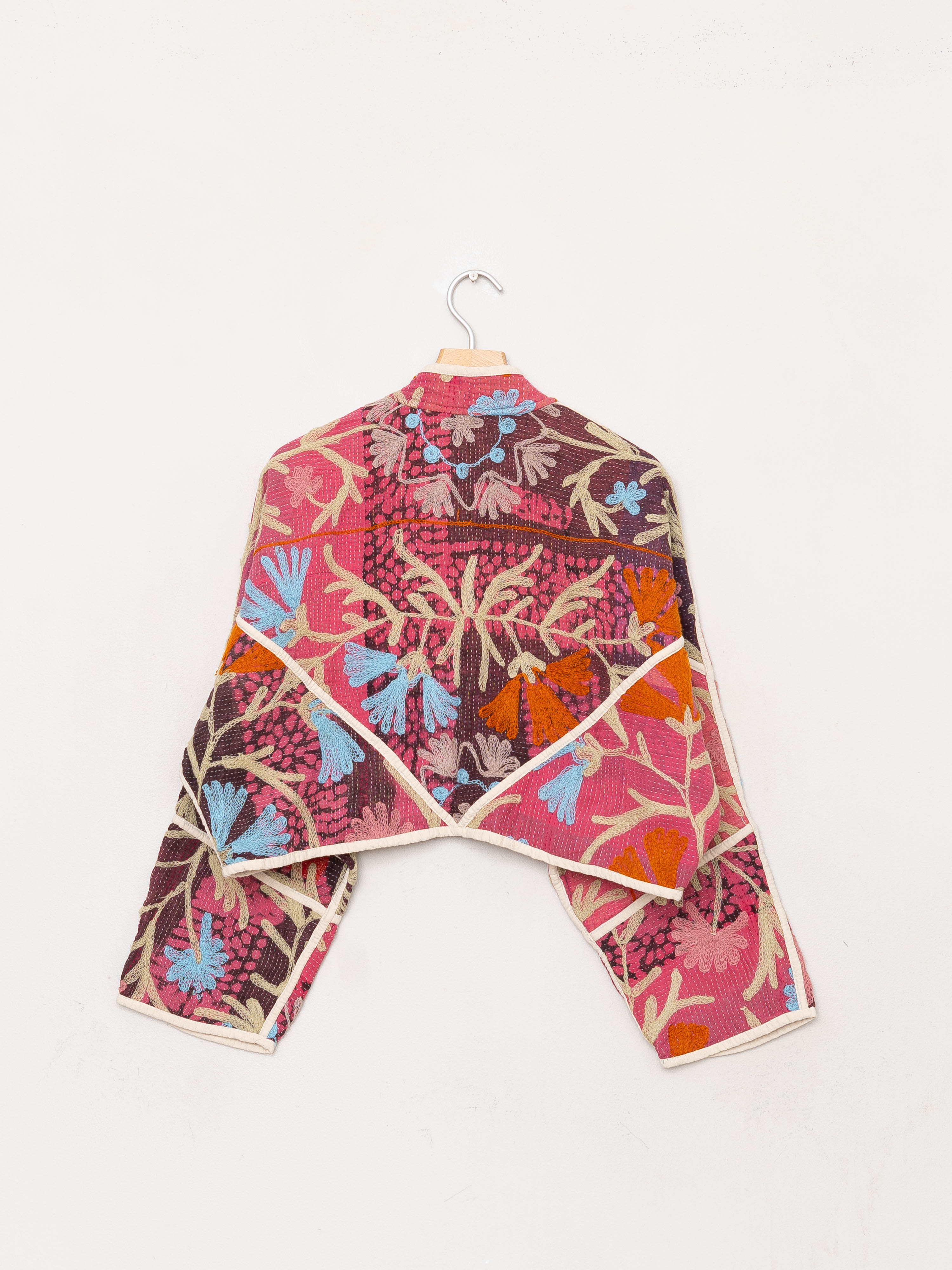 The Kaira Cropped Suzani Quilted Kantha Jacket
