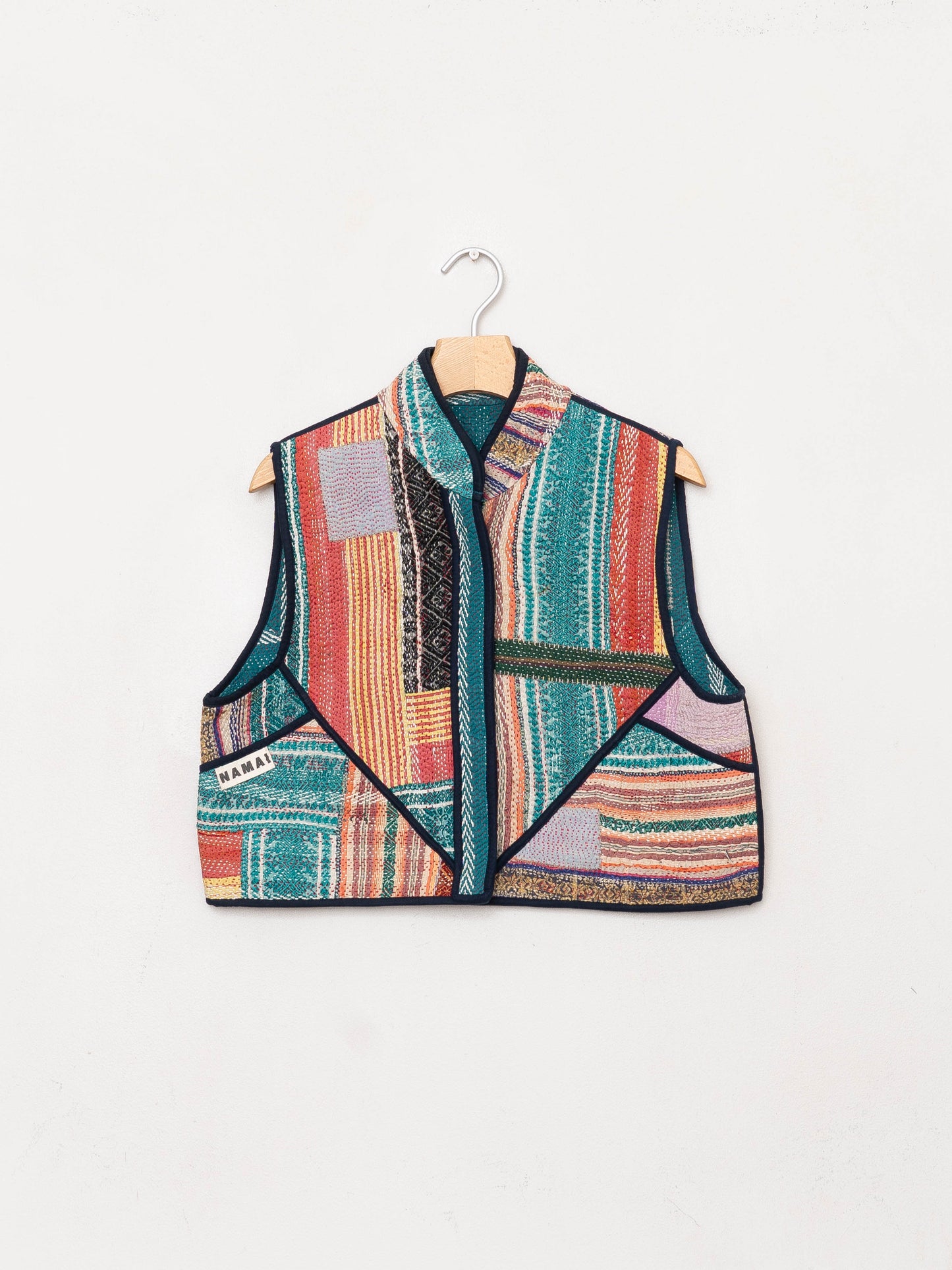 The Kaira Quilted Patchwork Kantha Vest