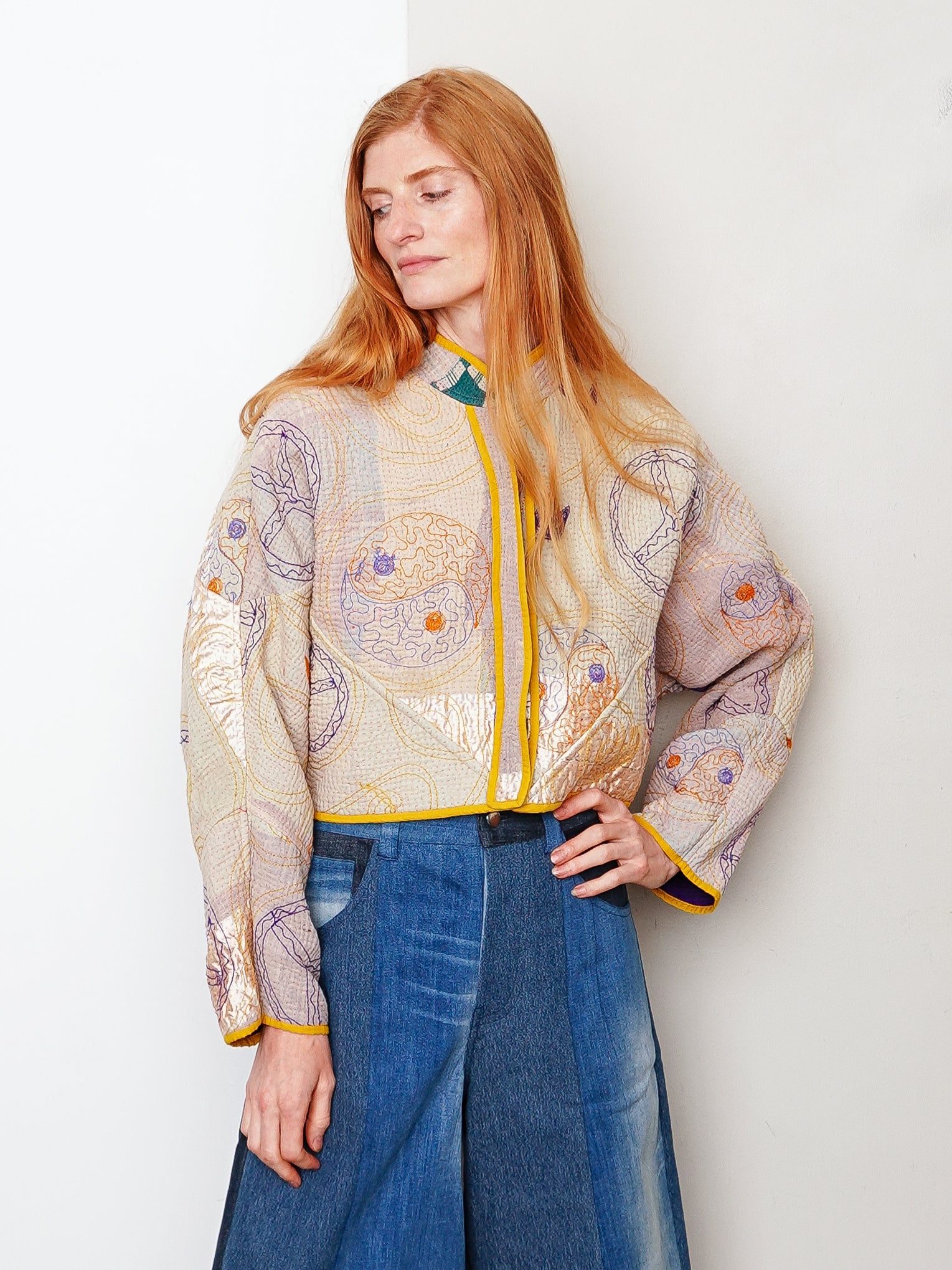 The Kaira Cropped Suzani Quilted Kantha Jacket Wholesale