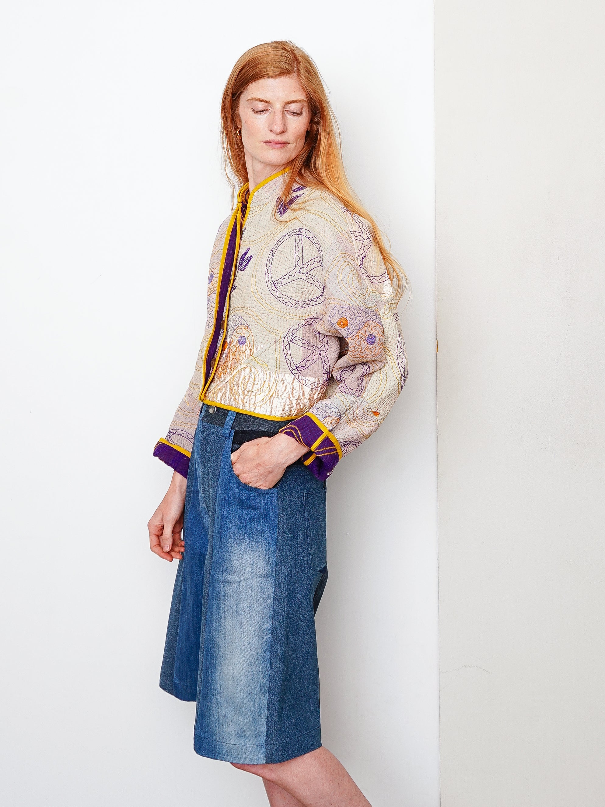 The Kaira Cropped Suzani Quilted Kantha Jacket Wholesale