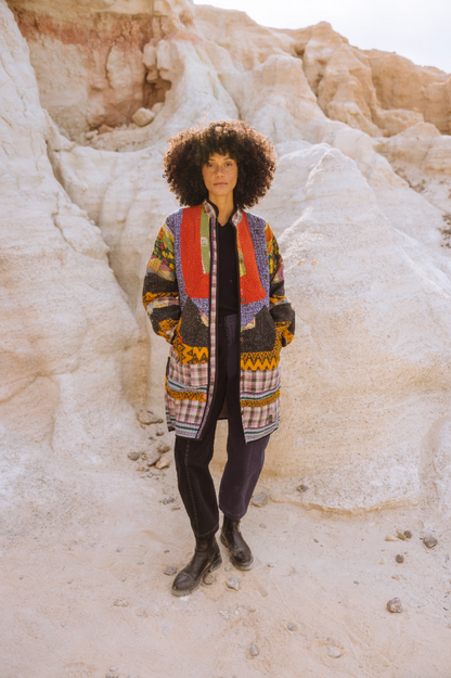 The Sai Quilted Patchwork Kantha Coat