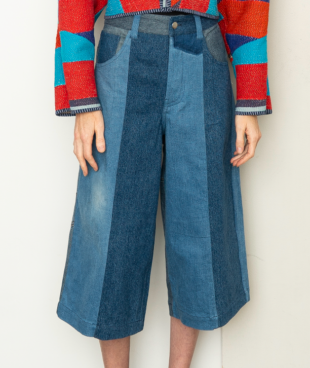 The Bindu Denim Bermuda Culotte Pant - Small