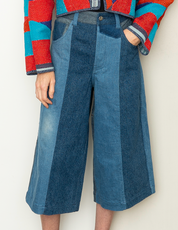 The Bindu Denim Bermuda Culotte Pant - Small