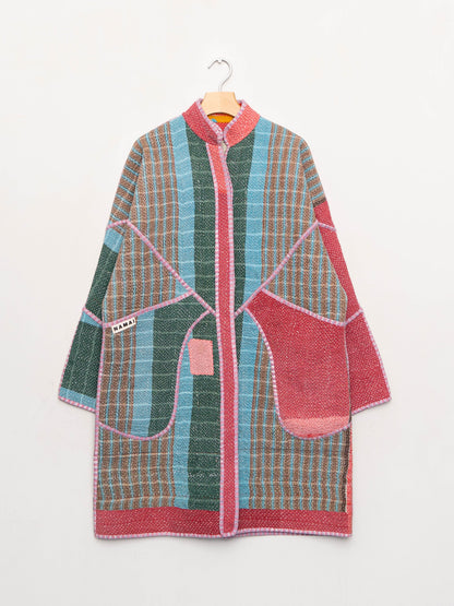 The Sai Quilted Patchwork Kantha Coat