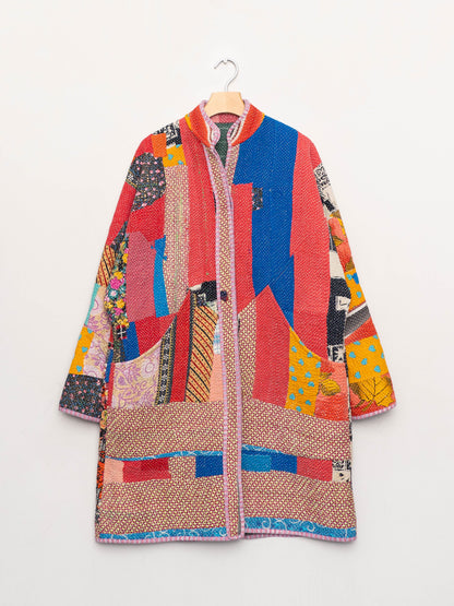 The Sai Quilted Patchwork Kantha Coat