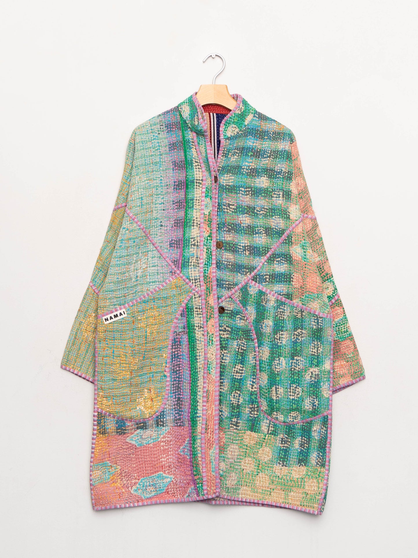 The Sai Quilted Patchwork Kantha Coat