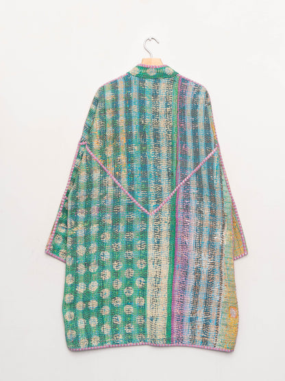 The Sai Quilted Patchwork Kantha Coat