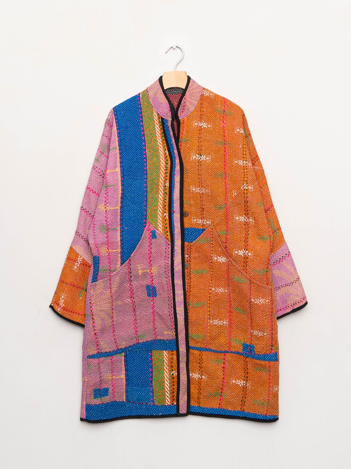 The Sai Quilted Patchwork Kantha Coat