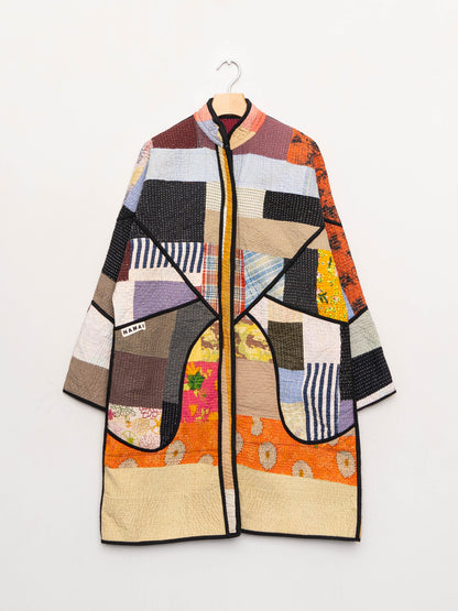 The Sai Quilted Patchwork Kantha Coat