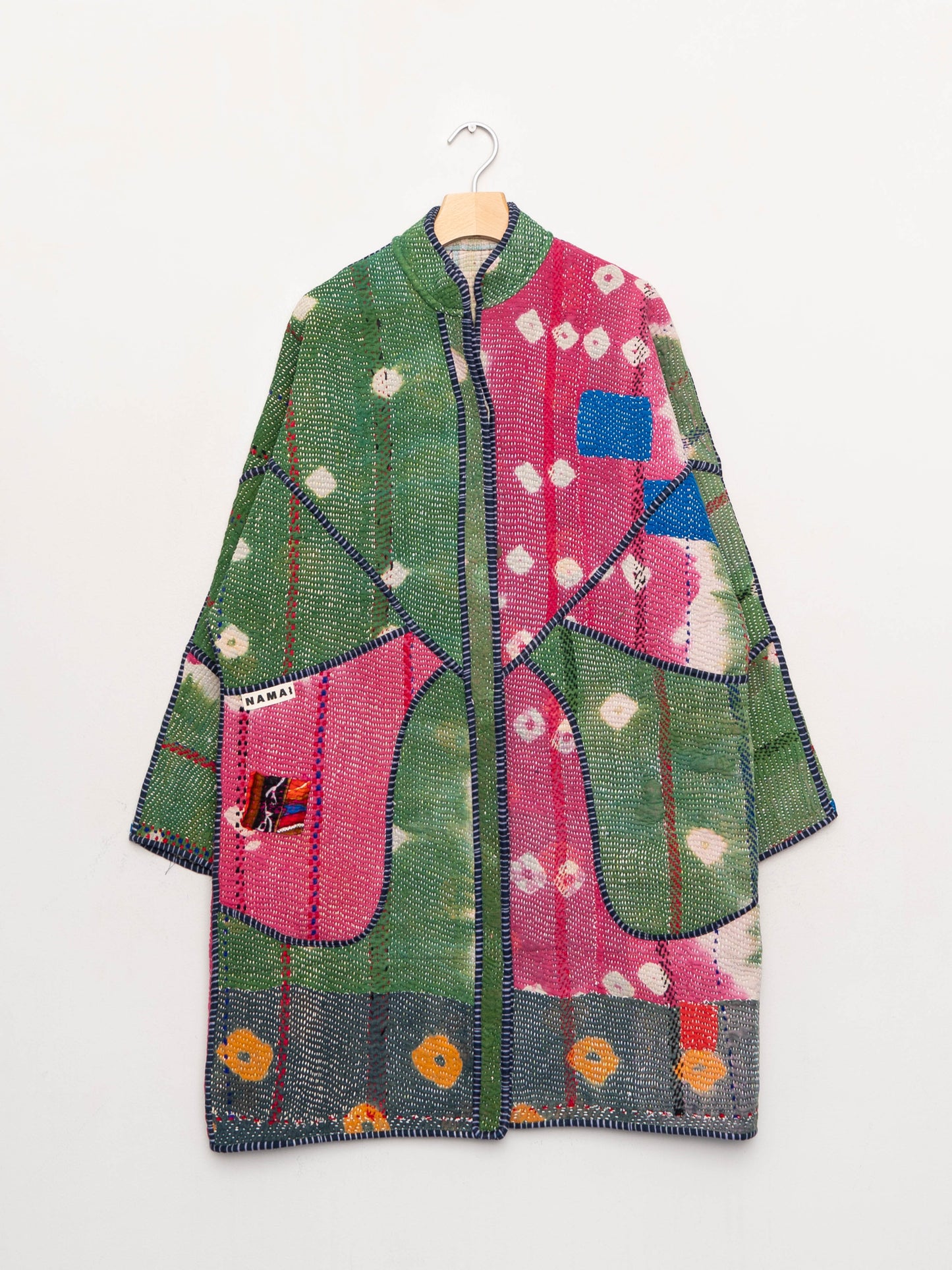 The Sai Quilted Patchwork Kantha Coat