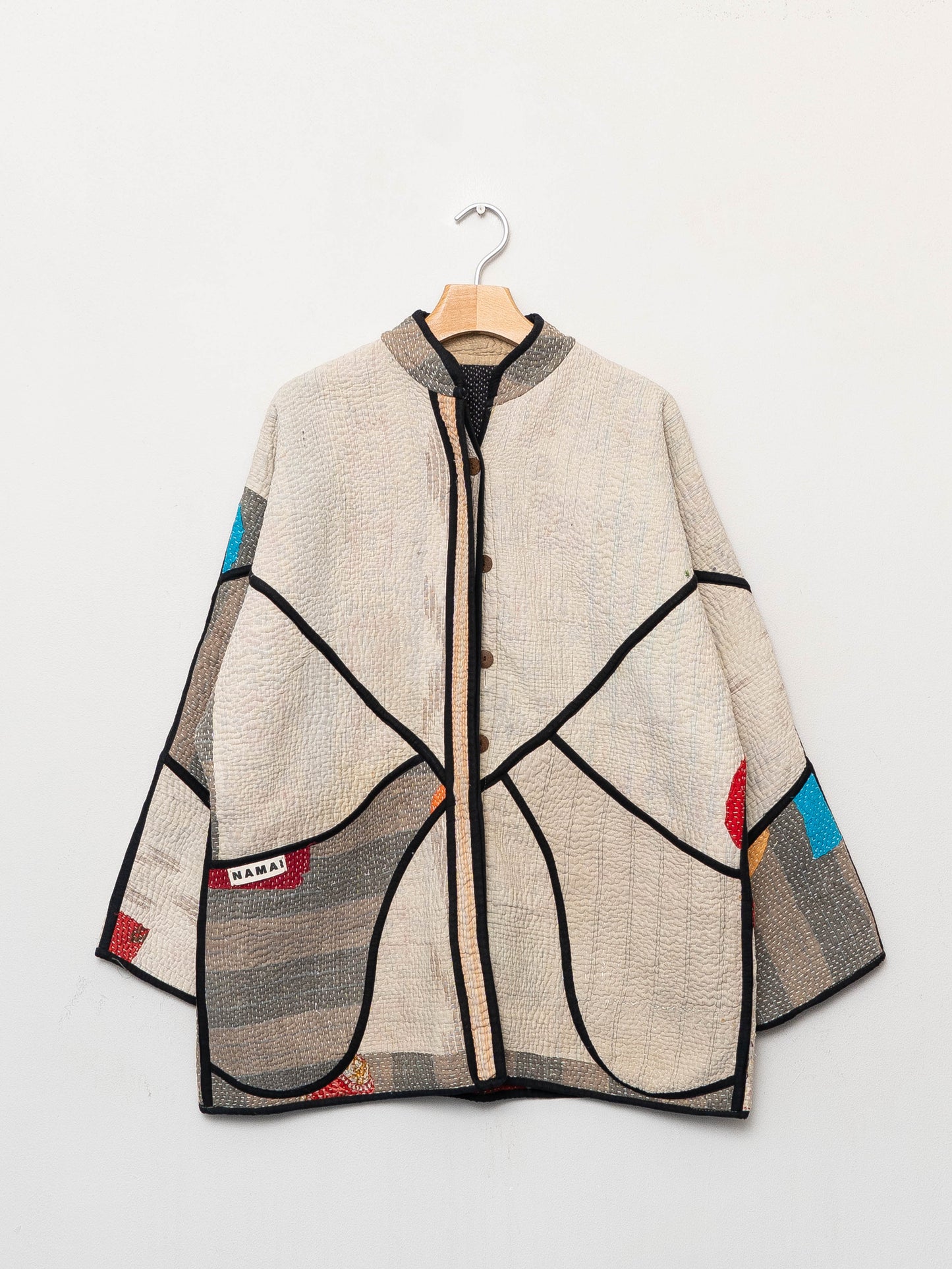 The Narmada Quilted Patchwork Kantha Jacket