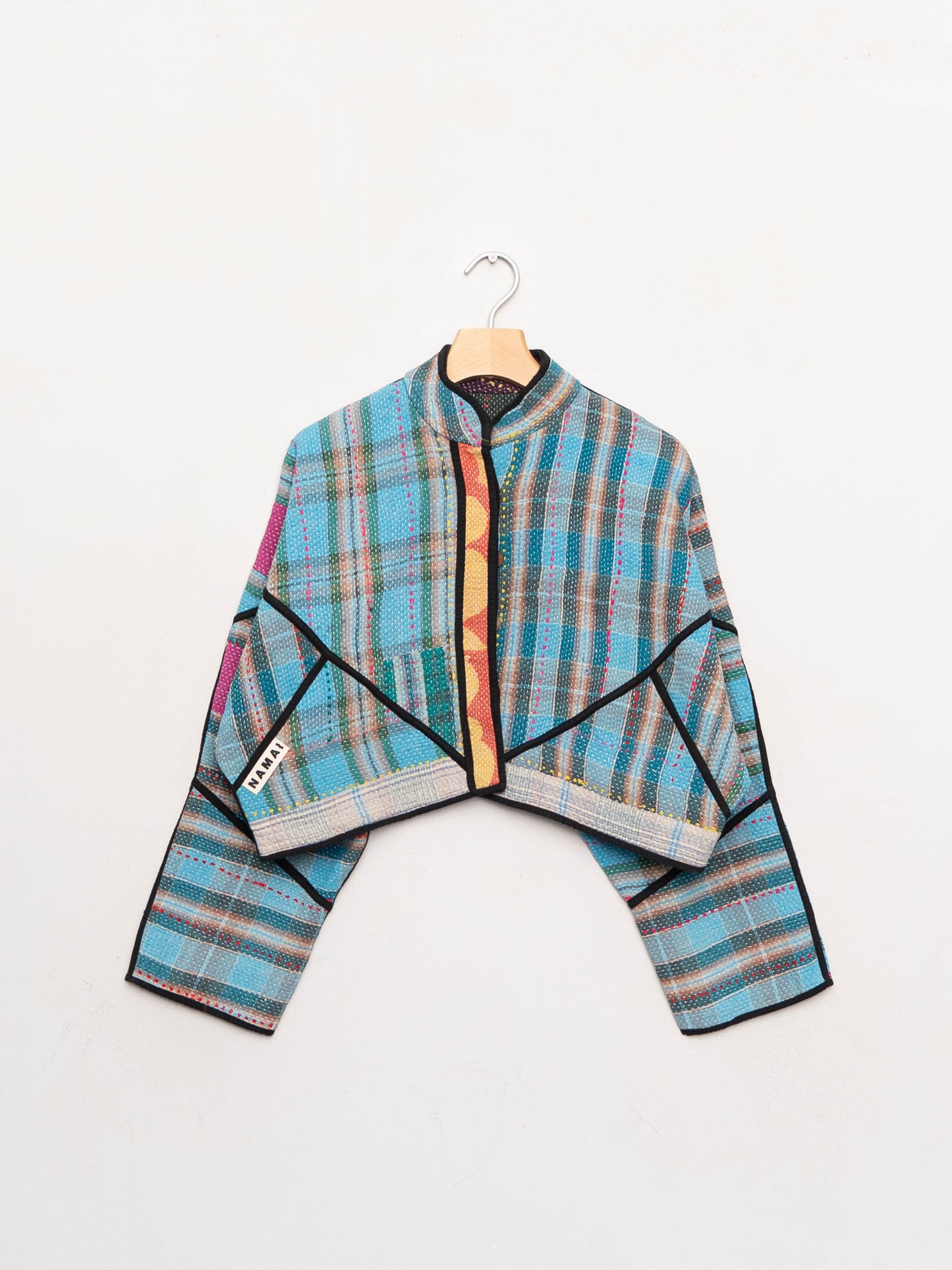 The Kaira Cropped Quilted Patchwork Kantha Jacket