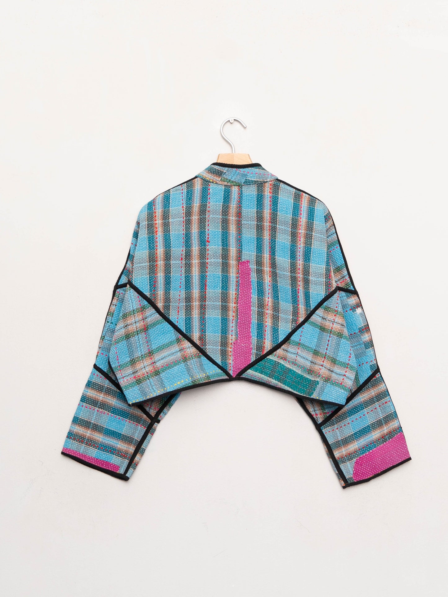 The Kaira Cropped Quilted Patchwork Kantha Jacket