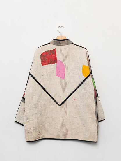 The Narmada Quilted Patchwork Kantha Jacket