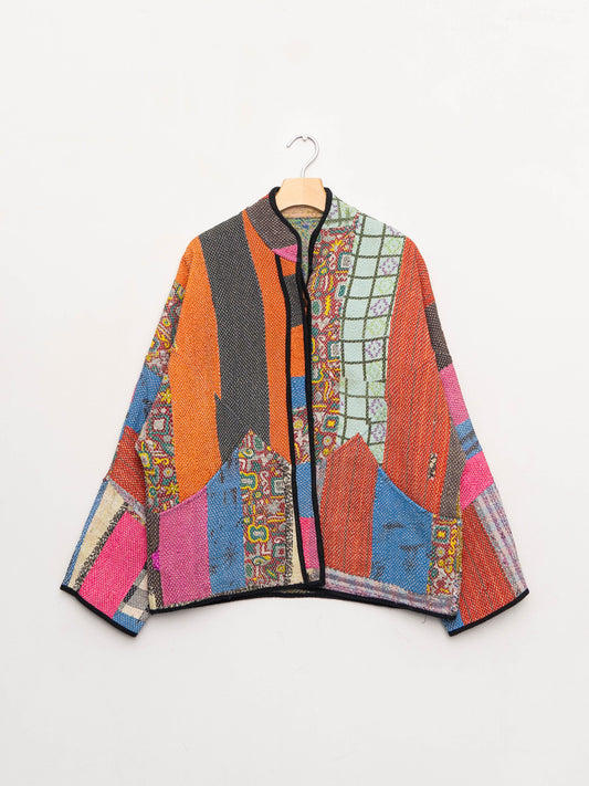 The Ladhiya Quilted Patchwork Kantha Jacket