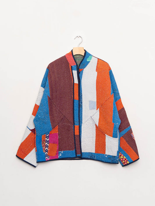 The Ladhiya Quilted Patchwork Kantha Jacket