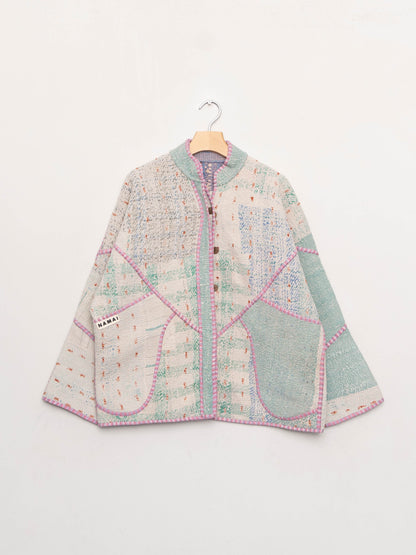 The Ladhiya Quilted Patchwork Kantha Jacket