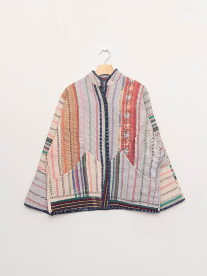 The Ladhiya Quilted Patchwork Kantha Jacket