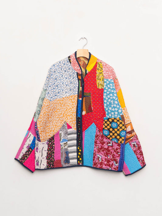 The Ladhiya Quilted Patchwork Kantha Jacket