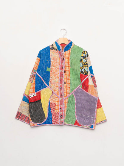 The Ladhiya Quilted Patchwork Kantha Jacket