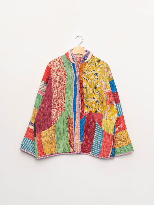 The Ladhiya Quilted Patchwork Kantha Jacket