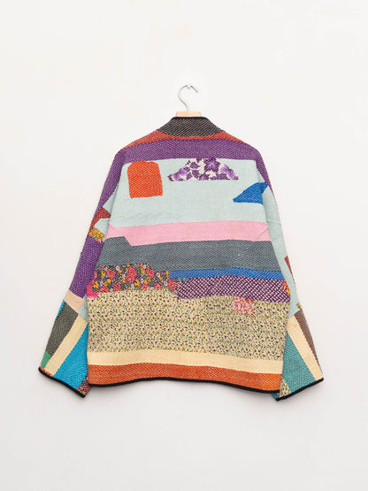 The Ladhiya Quilted Patchwork Kantha Jacket