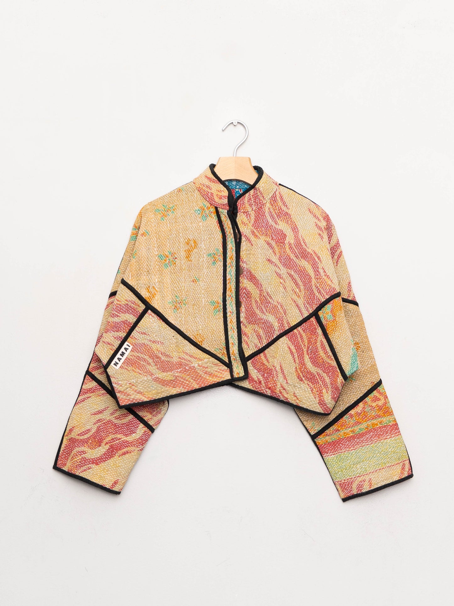 The Kaira Cropped Quilted Patchwork Kantha Jacket