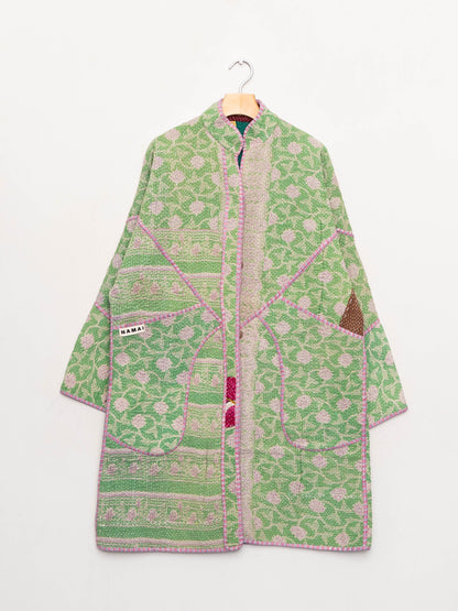 The Sai Quilted Patchwork Kantha Coat