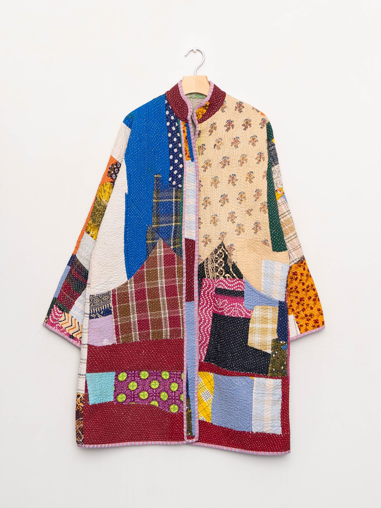 The Sai Quilted Patchwork Kantha Coat