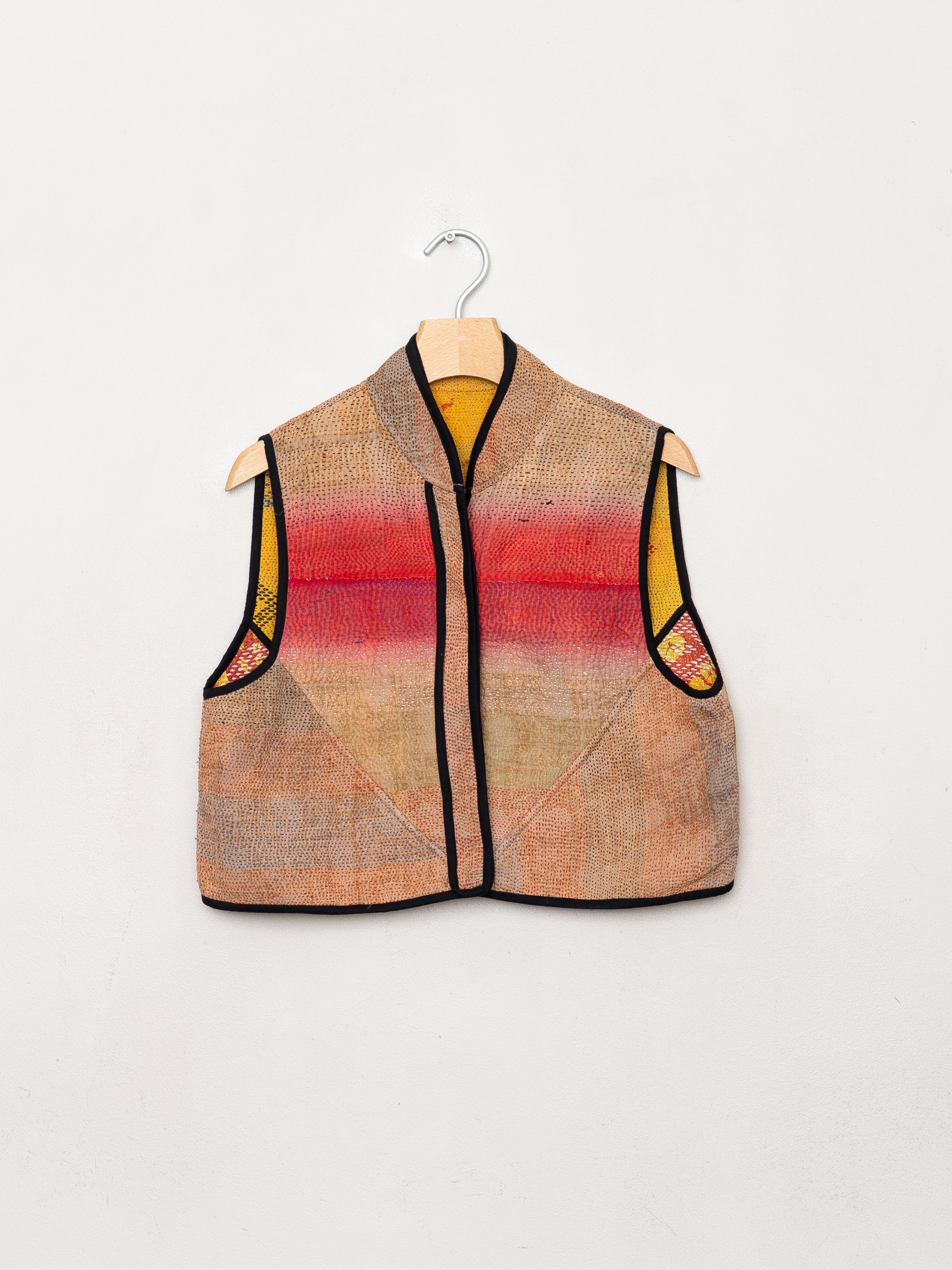 The Kaira Quilted Patchwork Kantha Vest