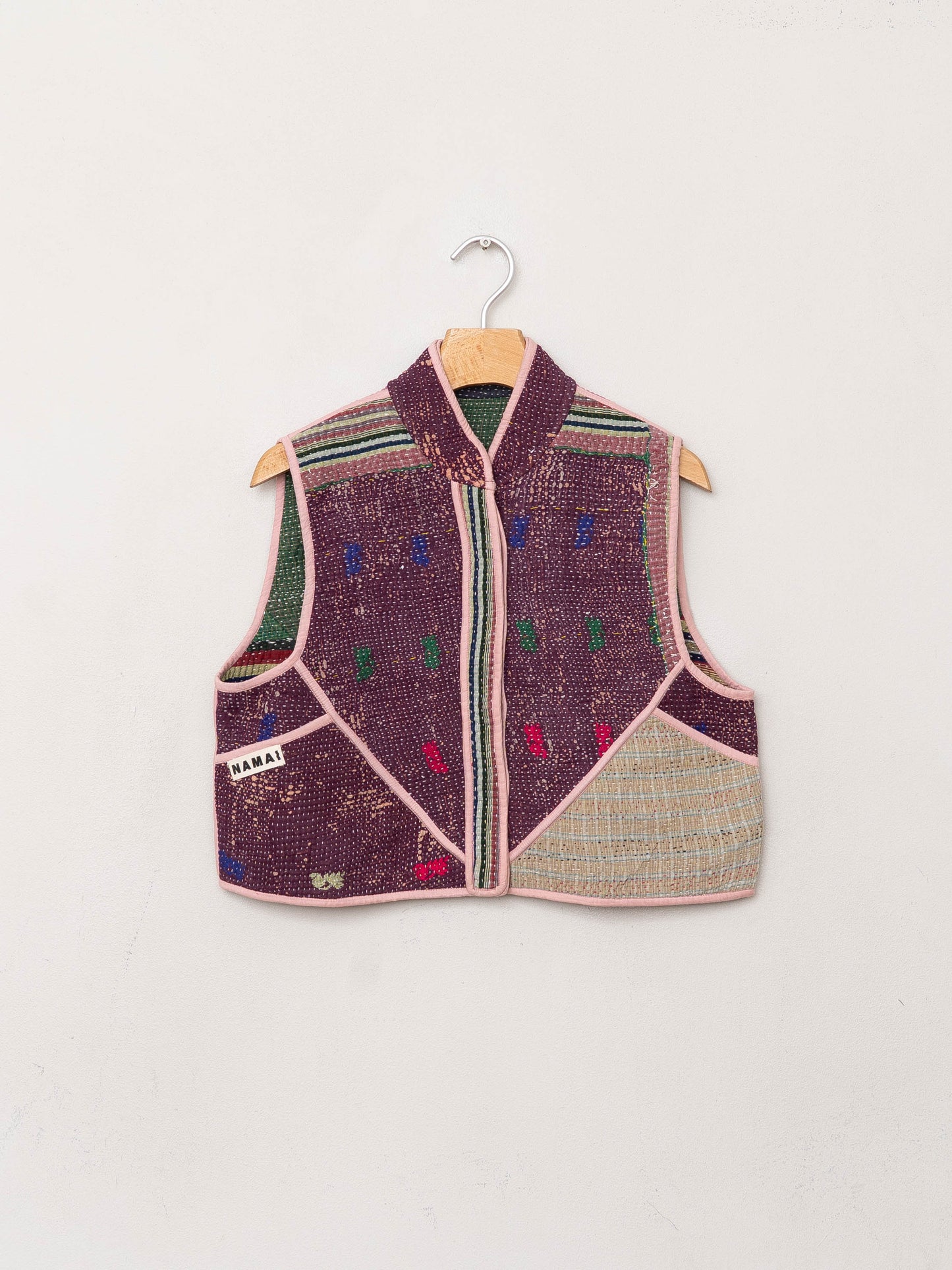 The Kaira Quilted Patchwork Kantha Vest
