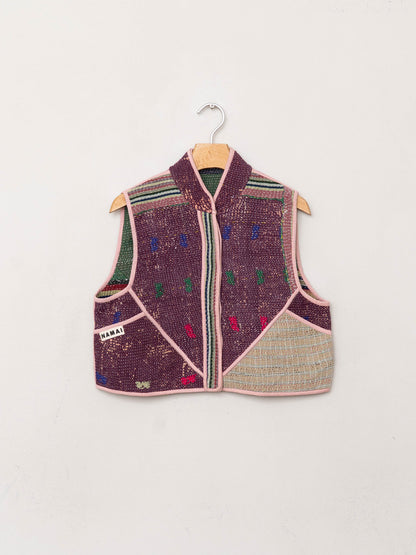 The Kaira Quilted Patchwork Kantha Vest