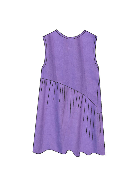 The Anan Short Gathered Dress Short Wholesale ~ Lilac